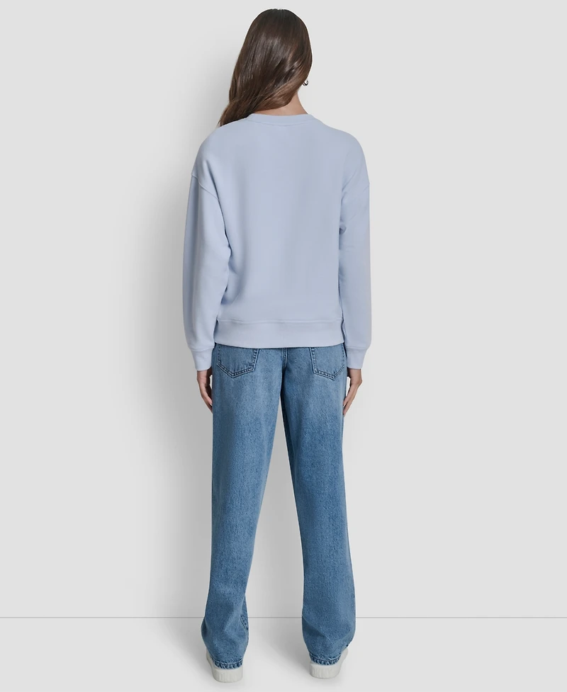 Dkny Jeans Women's Rhinestone Crew Neck Sweatshirt