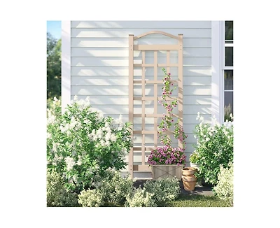 Slickblue Tall Mocha Vinyl Garden Trellis for Climbing Plants and Vertical Growth