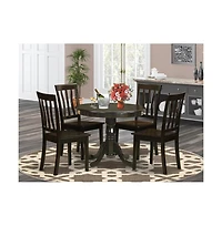 East West Furniture 5 Pc small Kitchen Table set-breakfast nook plus 4 Dining Chairs