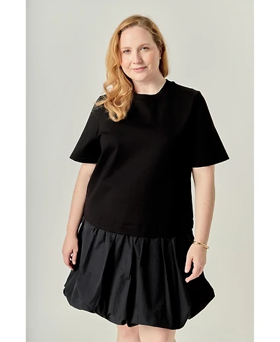 English Factory Women's Bubble Mixed Media Mini Dress