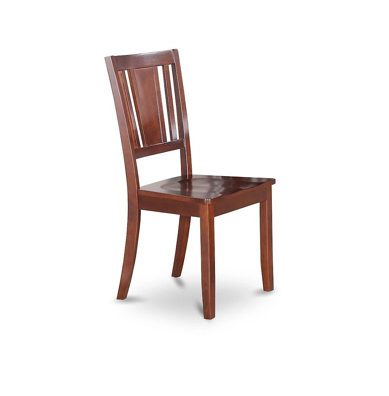 East West Furniture 3 Piece Wood Dining Table Set Contains 1 Drop Leaves Wooden Table and 2 Mahogany Wooden Chairs with Panel Back - Mahogany Finish