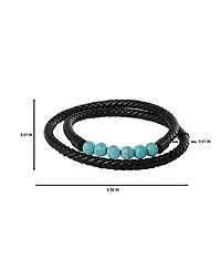 Lucky Brand Leather & Turquoise Beaded Bracelet