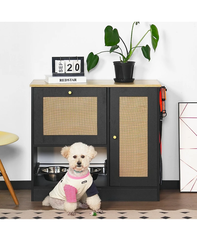Casainc Storage Cabinets with Feeding station 2 lockers side hooks