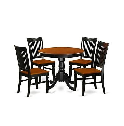 East West Furniture Dining Room Set Black & Cherry