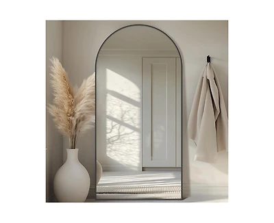 Antok Full Length Mirror, 76"x34" Floor Mirror, Arch Floor Standing Mirror Freestanding Arch Full Body with Stand for Bedroom, Hanging Mounted for Liv