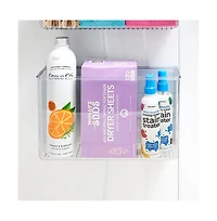 iDesign Recycled Plastic Large Laundry Room Magnetic Storage Bin, Clear