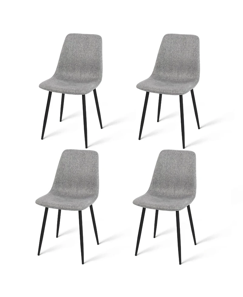 5-Piece Dining Set with 47" Rectangular Table and 4 Upholstered Chairs, Kitchen for 4, Compact Small Space-Maison Boucle