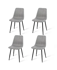5-Piece Dining Set with 47" Rectangular Table and 4 Upholstered Chairs, Kitchen for 4, Compact Small Space-Maison Boucle
