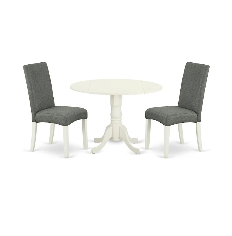 East West Furniture Dining Room Set Linen White