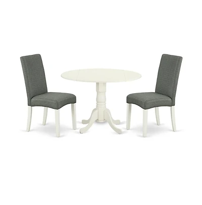 East West Furniture Dining Room Set Linen White