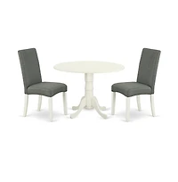 East West Furniture Dining Room Set Linen White