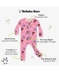 Bellabu Bear Unisex Paw Patrol: Varsity Pink Convertible Footie