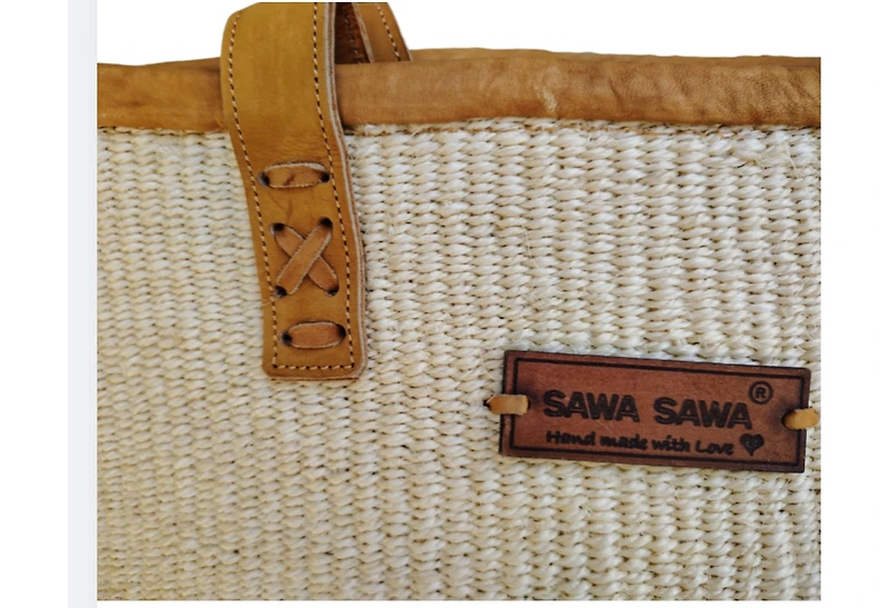 Sawa Sawa Calm Waters Handmade Sisal Straw Work/Office Tote Bag