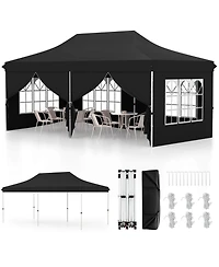 Costway 10 x 20FT Pop up Canopy Outdoor Tent with 6 Sidewalls Carrying Bag