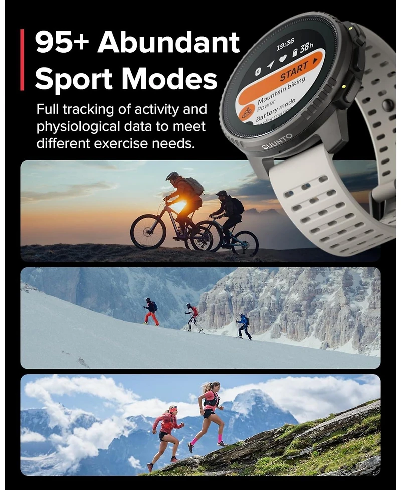 Suunto Vertical Steel Solar Gps Sports Watch with Sapphire Touchscreen, Heart Rate and Sleep Tracker - Canyon