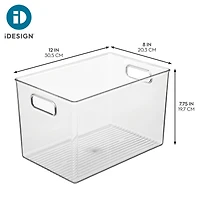 iDesign Plastic Storage Bin with Handles - Clear - Made in Usa
