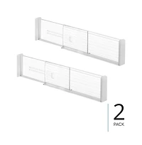 iDesign Expandable Plastic Deep Drawer Dividers - Set of 2