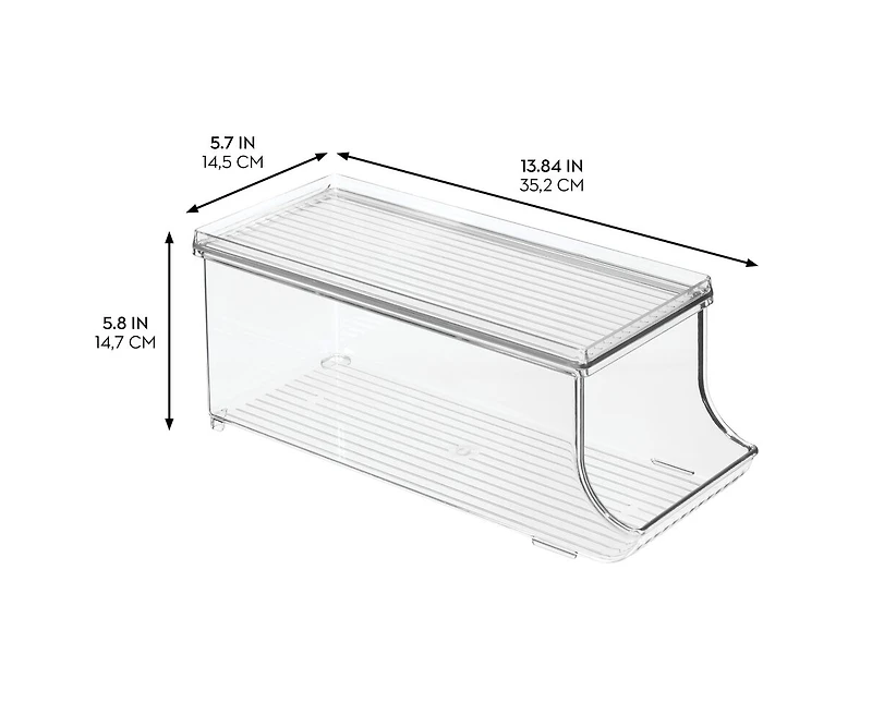 iDesign Soda Can Organizer with Lid for Pantry - Clear - Made in Usa