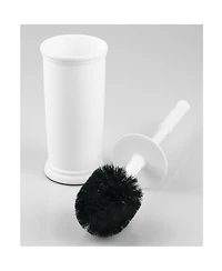 iDesign Plastic Toilet Brush and Holder for Bathroom - White
