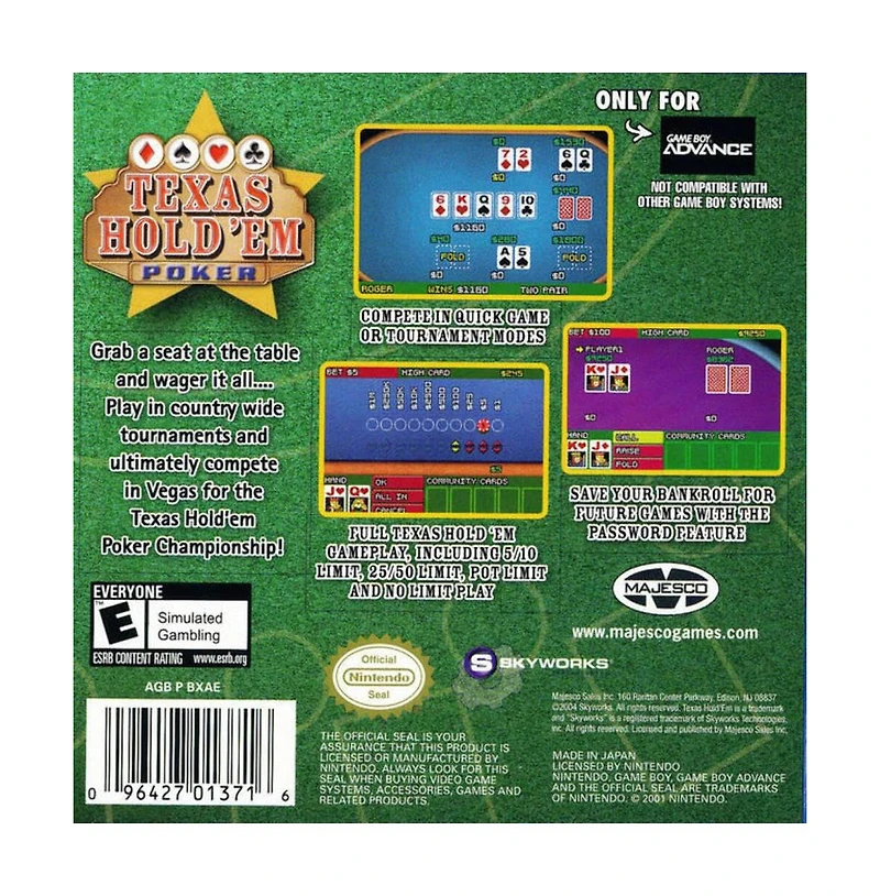 Majesco Texas Hold Em Poker - Game Boy Advance