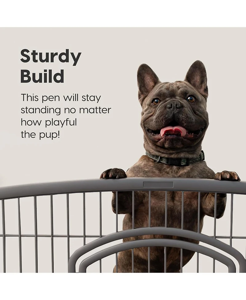 Iris Usa 24" Exercise 4-Panel Pet Playpen with Door, Dog Playpen, Puppy Playpen, Small and Medium Dogs, Keep Pets Secure, Easy Assemble, Rust-Fre