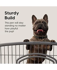 Iris Usa 24" Exercise 4-Panel Pet Playpen with Door, Dog Playpen, Puppy Playpen, Small and Medium Dogs, Keep Pets Secure, Easy Assemble, Rust-Fre
