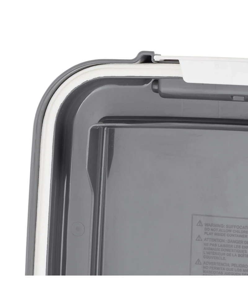 Iris Usa 3-Piece 41 Lbs/45 Qt WeatherPro Airtight Pet Food Storage Container Combo with Scoop, Gray