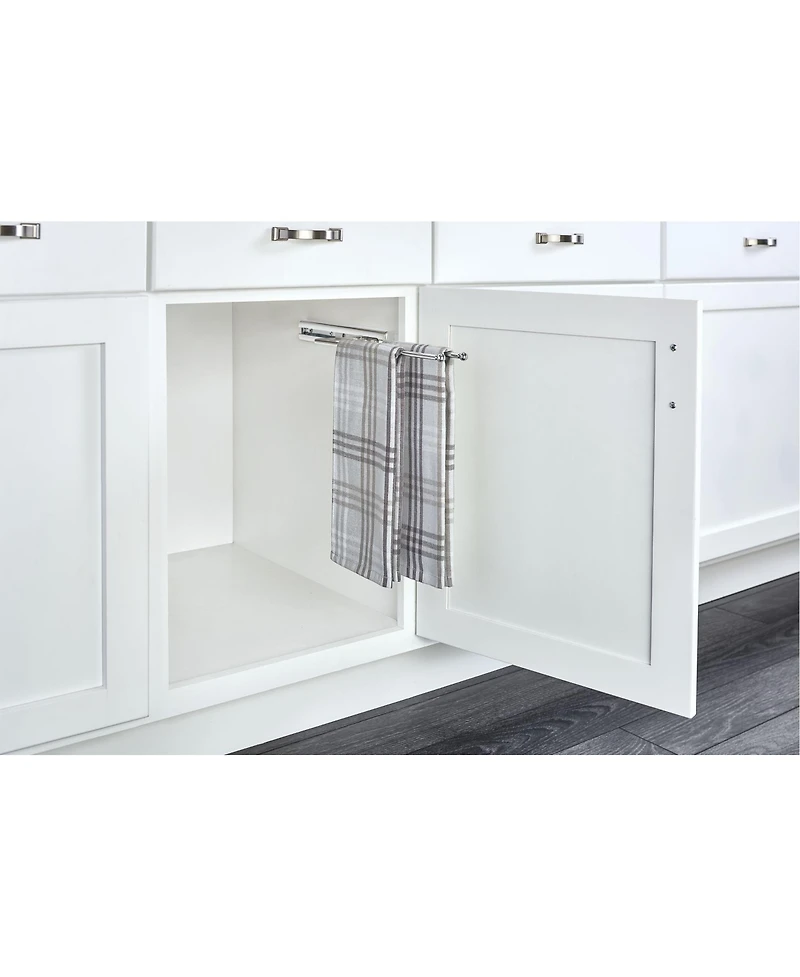 Rev-a-Shelf Pullout Dish Towel Bar Under Kitchen Cabinet, Chrome, 563-51-c