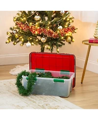 Iris Usa 30 Qt. Plastic Storage Bins with Sealed Lids, Holiday Gasket Box, Airtight Containers 2Pk