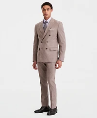 Calvin Klein Men's Slim-Fit Double-Breasted Linen-Blend Suit Separates Jacket