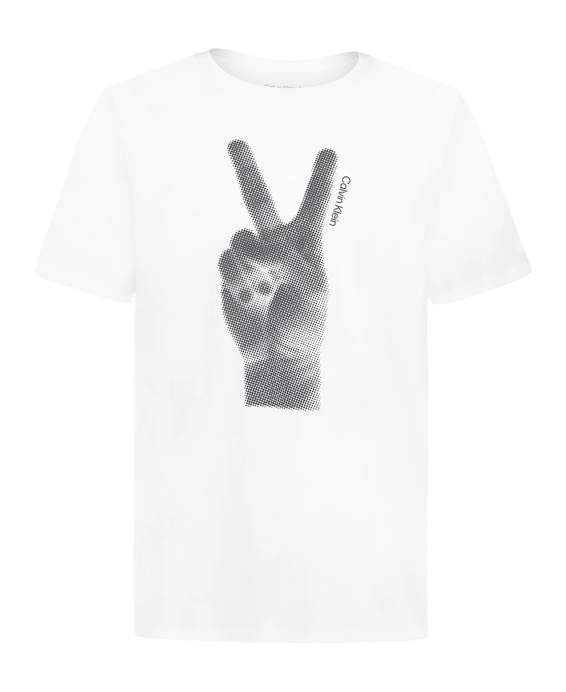 Calvin Klein Big Boys Peace Short Sleeve T-Shirt