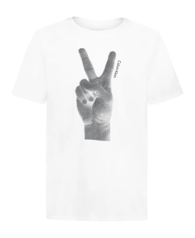 Calvin Klein Big Boys Peace Short Sleeve T-Shirt