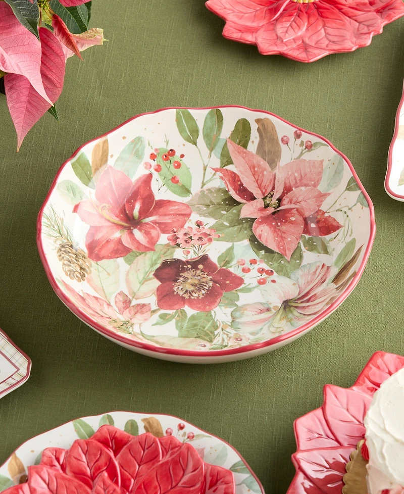 Certified International Winter Blooms Serving Bowl