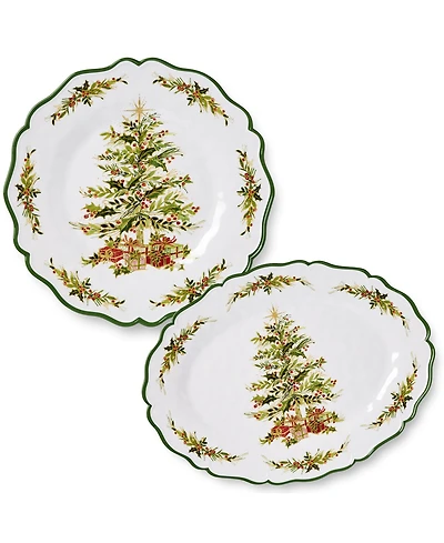 Certified International Holly Tree Melamine 2-Pc. Serving Platters