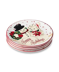 Certified International Santa's Retro Christmas Dessert Plates, Set of 4