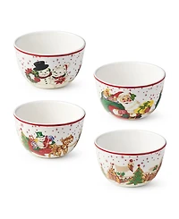 Certified International Santa's Retro Christmas Ice Cream Bowls, Set of 4