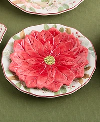 Certified International Winter Blooms Poinsettia Dessert Plates, Set of 4