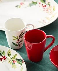 Certified International Berry Red Christmas Mugs, Set of 4