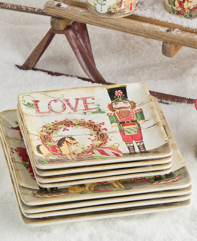 Certified International Nutcracker Parade Dessert Plates, Set of 4
