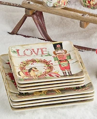 Certified International Nutcracker Parade Dessert Plates, Set of 4
