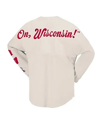 Spirit Jersey Women's Natural Wisconsin Badgers Local Long Sleeve T-Shirt