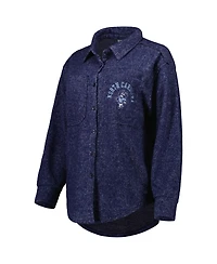 Gameday Couture Women's Navy North Carolina Tar Heels Switch It Up Tri-Blend Button-Up Shacket