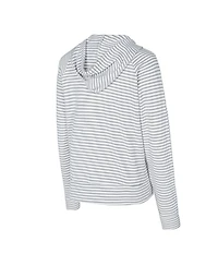Concepts Sport Men's White/Gray Miami Hurricanes French Terry Striped V-Neck Pullover Hoodie