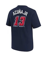 Nike Toddler Ronald Acuna Jr. Navy Atlanta Braves 2025 Mlb Speedway Classic Name Number T-Shirt