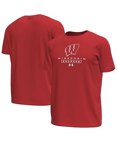 Under Armour Men's Red Wisconsin Badgers Stack Stretch Performance T-Shirt