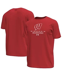 Under Armour Men's Red Wisconsin Badgers Stack Stretch Performance T-Shirt