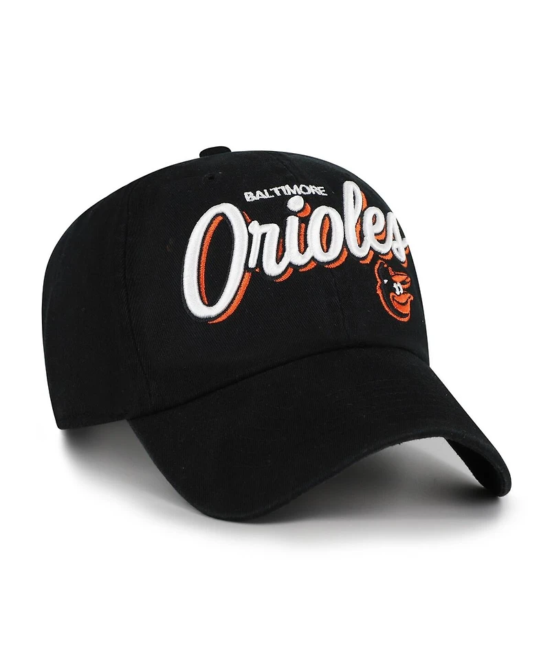 '47 Brand Women's Black Baltimore Orioles Ariana Clean Up Adjustable Hat