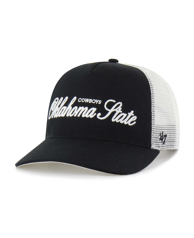 '47 Brand Men's and Women's Black Oklahoma State Cowboys Contemporary Basics Foundation Trucker Hitch Adjustable Hat