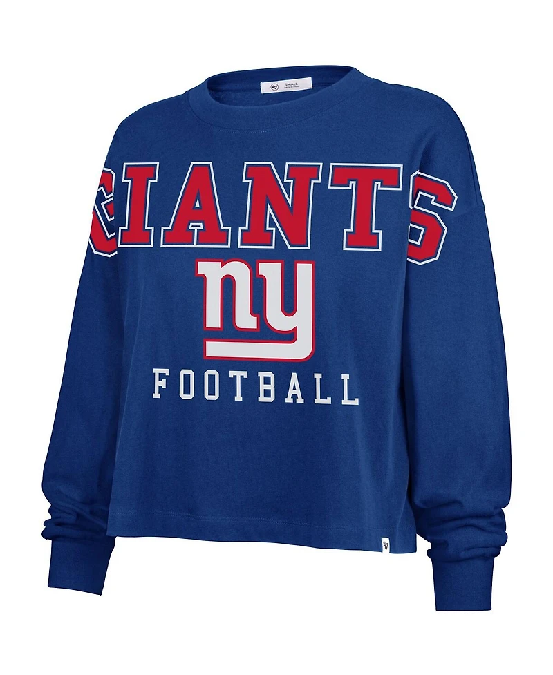 '47 Brand Women's Royal New York Giants Outreach City Oversized Long Sleeve T-Shirt