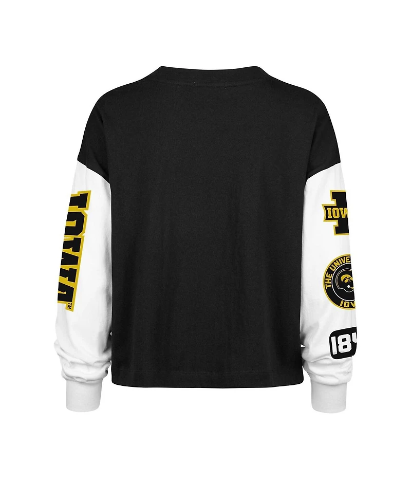 '47 Brand Women's Black Iowa Hawkeyes Sydney Long Sleeve T-Shirt